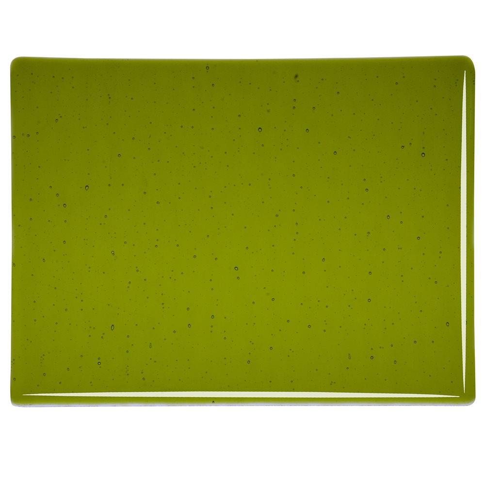 Bullseye Lily Pad Green - Transparent - 3mm - Fusible Glass Sheets