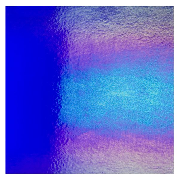 Bullseye Deep Royal Blue - Transparent - Rainbow Irid - 3mm - Plaque Fusing