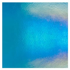Bullseye Turquoise Blue - Transparent - Rainbow Irid - 3mm - Plaque Fusing
