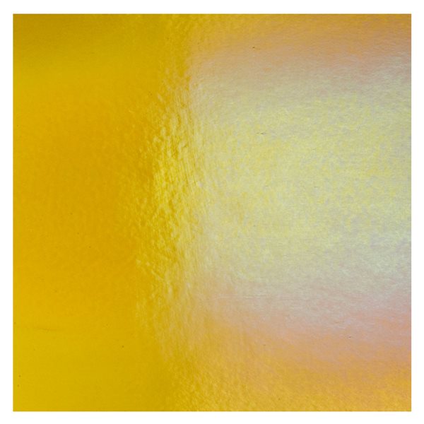 Bullseye Medium Amber - Transparent - Rainbow Irid - 3mm - Plaque Fusing