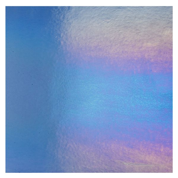 Bullseye Light Sky Blue - Transparent - Rainbow Irid - 3mm - Plaque Fusing
