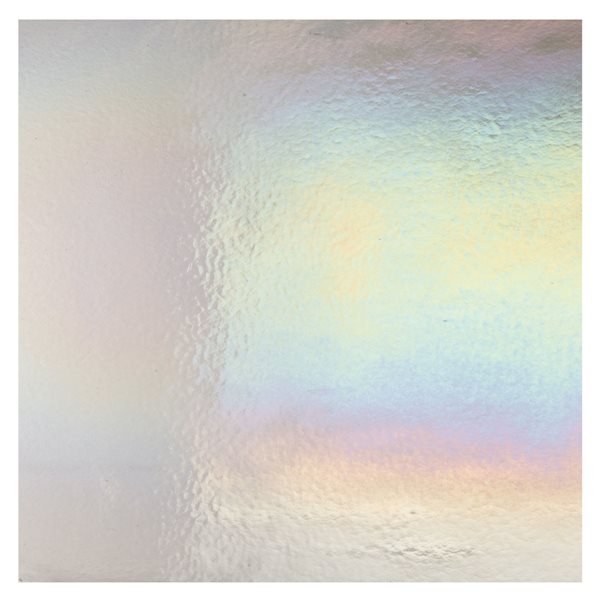 Bullseye Light Silver Gray - Transparent - Rainbow Irid - 3mm - Fusing Glas Tafeln