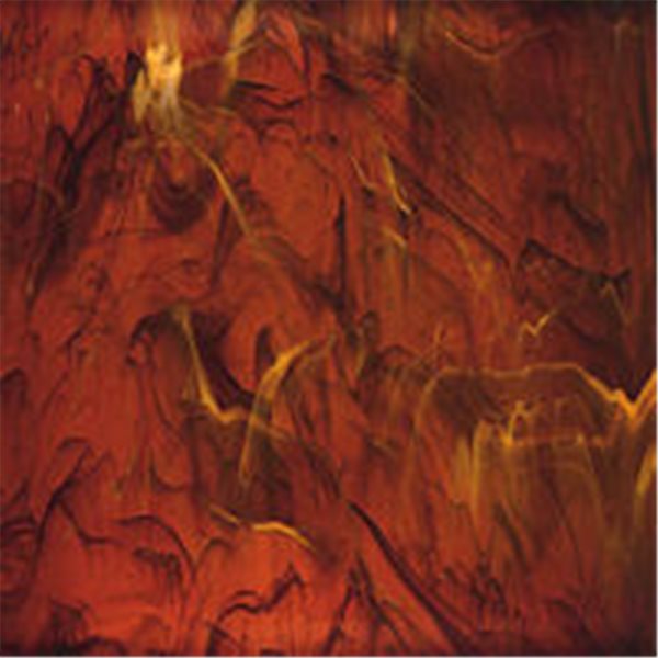Spectrum Dark Amber Swirled with White Wispy - 3mm - Plaque Non-Fusing 