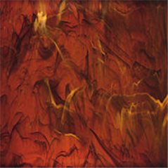 Spectrum Dark Amber Swirled with White Wispy - 3mm - Non-Fusible Glass Sheets