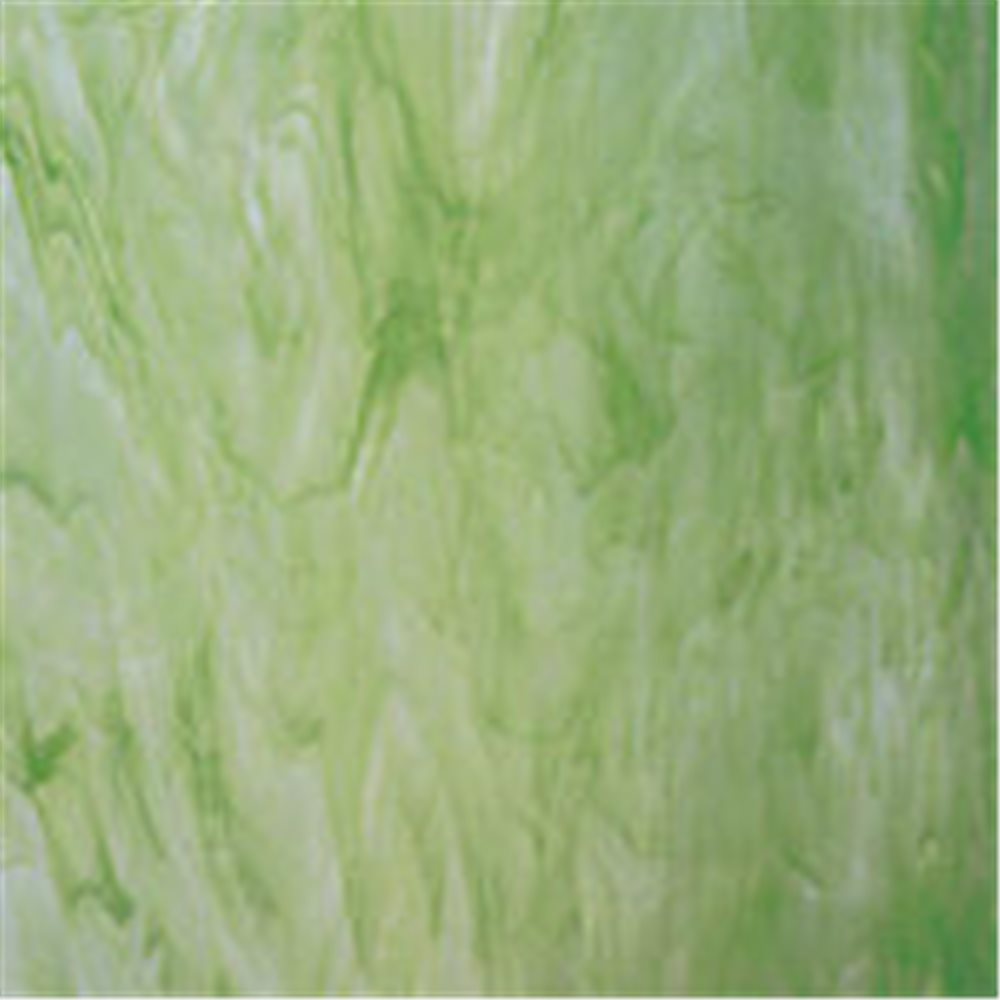 Spectrum White Swirled with Light Green - 3mm - Plaque Non-Fusing 
