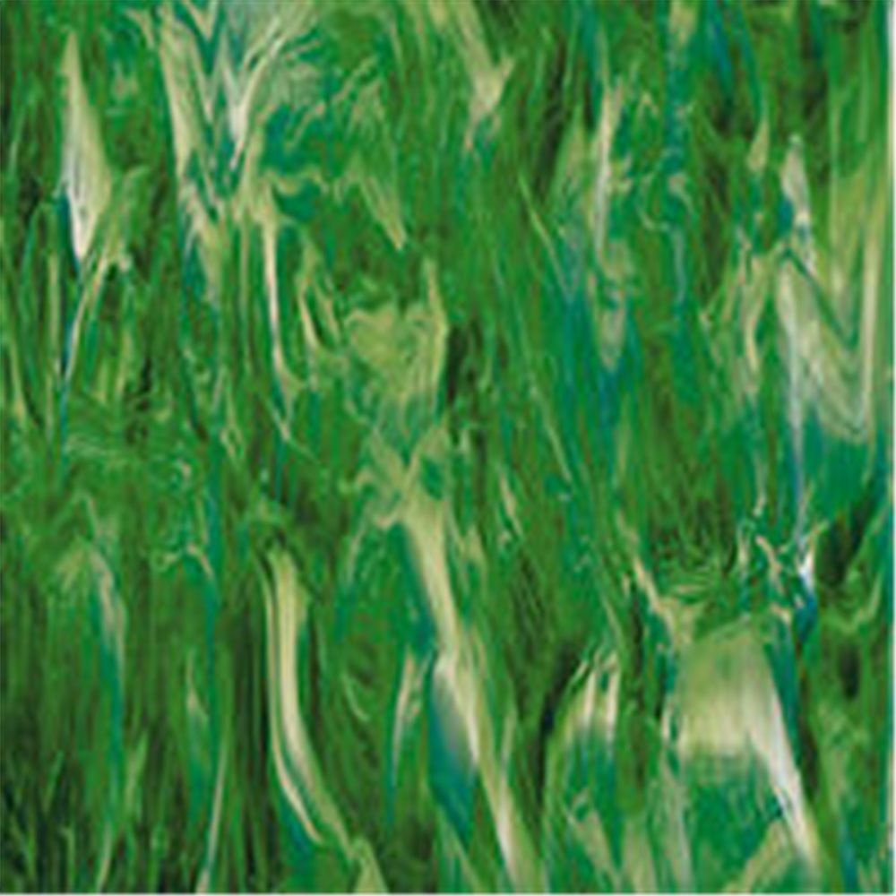 Spectrum Dark Green and White - Translucent - 3mm - Non-Fusible Glass Sheets