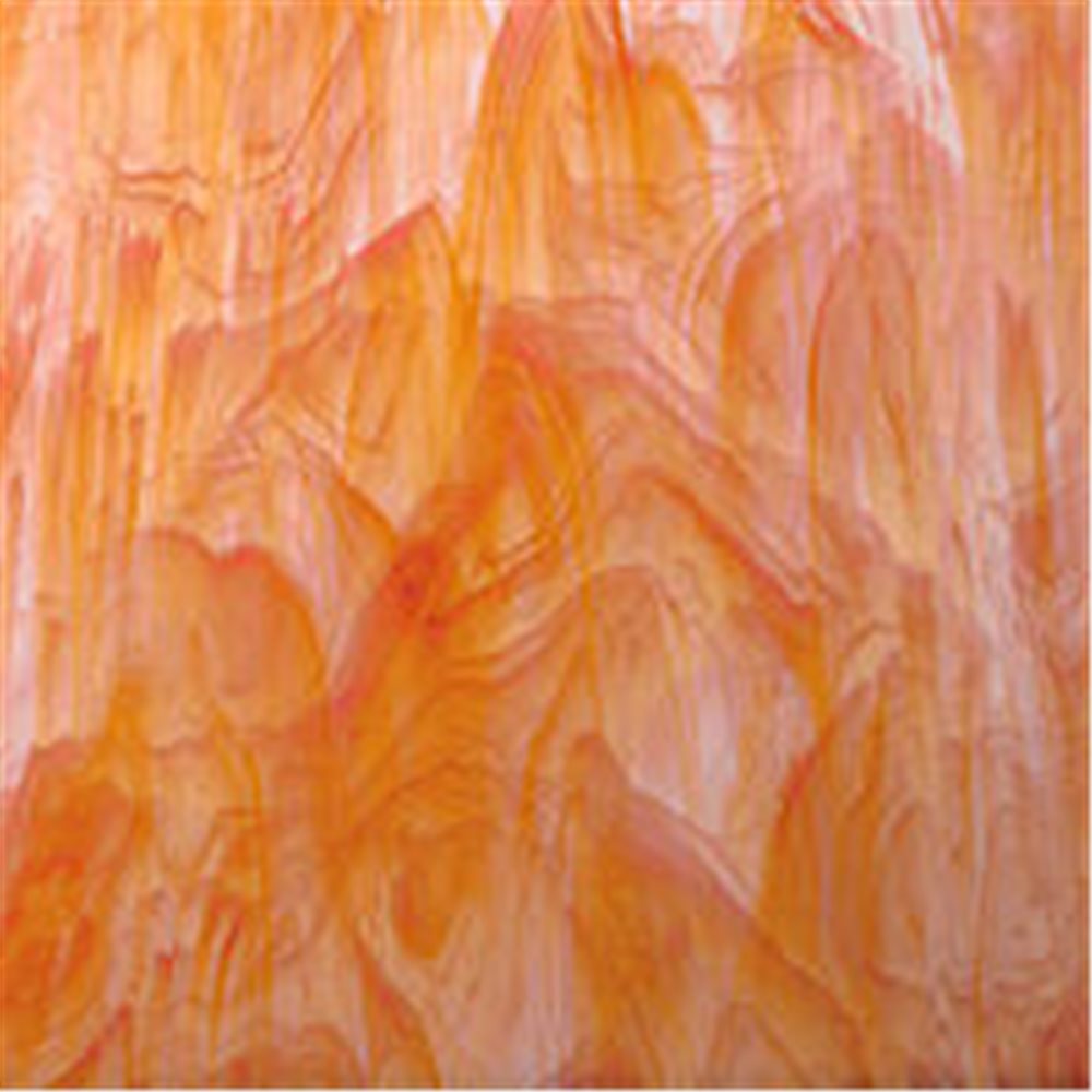 Spectrum White Swirled with Orange - 3mm - Non-Fusible Glass Sheets