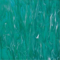 Spectrum Teal Green Swirl with White Wispy - 3mm - Non-Fusible Glass Sheets