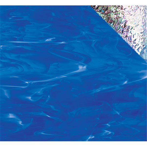 Spectrum Dark Blue and White Wispy - Iridescent - 3mm - Non-Fusible Glass Sheets