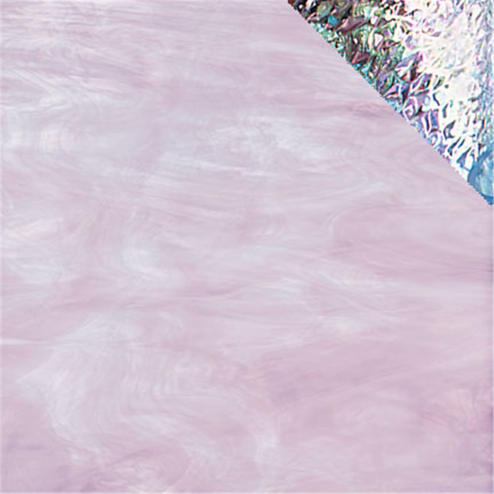 Spectrum Pale Purple and White - Translucent - Iridescent - 3mm - Non-Fusible Glass Sheets