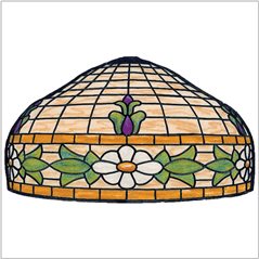 Worden - Floral Border - B24 - Pattern on 1/6 Sectional Lamp Form