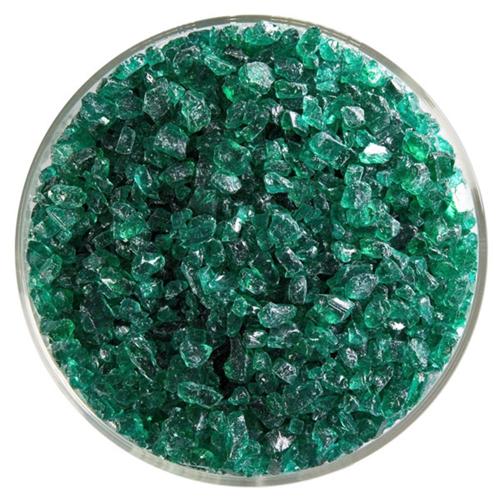 Bullseye Frit - Emerald Green - Gros - 450g - Transparent
