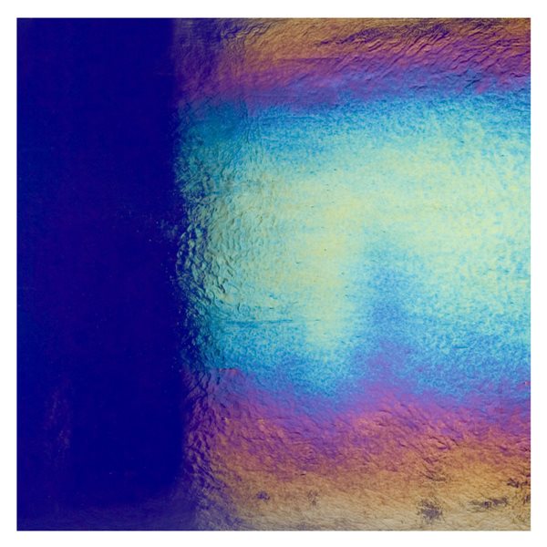 Bullseye Midnight Blue - Transparent - Rainbow Irid - 3mm - Tafelglas Fusible
