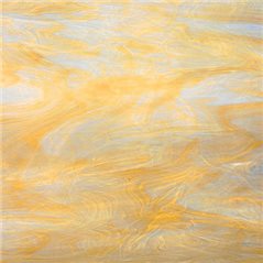 Spectrum White Swirled with Pale Amber - 3mm - Non-Fusible Glass Sheets