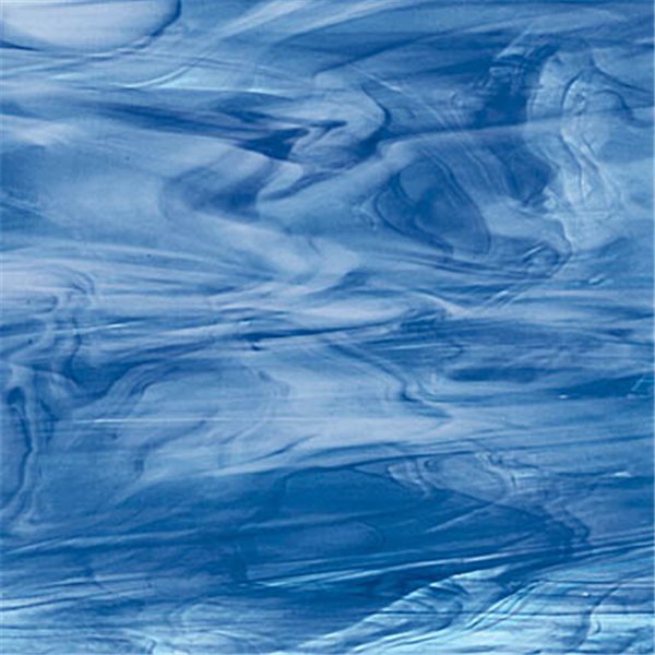 Spectrum Sky Blue Dark Blue and White Translucent - 3mm - Non-Fusible Glass Sheets