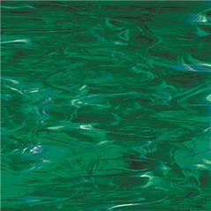 Spectrum Hunt Green Swirl with White Wispy - 3mm - Non-Fusible Glass Sheets