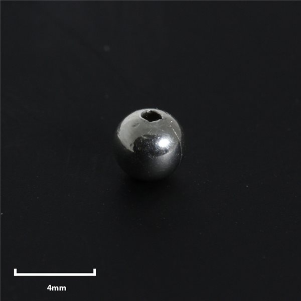 Bead with Hole - Silver 925 - 4mm - 10pcs