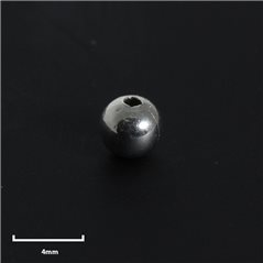 Perle mit Loch - Silber 925 - 4mm- 10 Stk. 