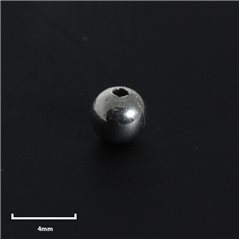 Bead with Hole - Silver 925 - 4mm - 10pcs