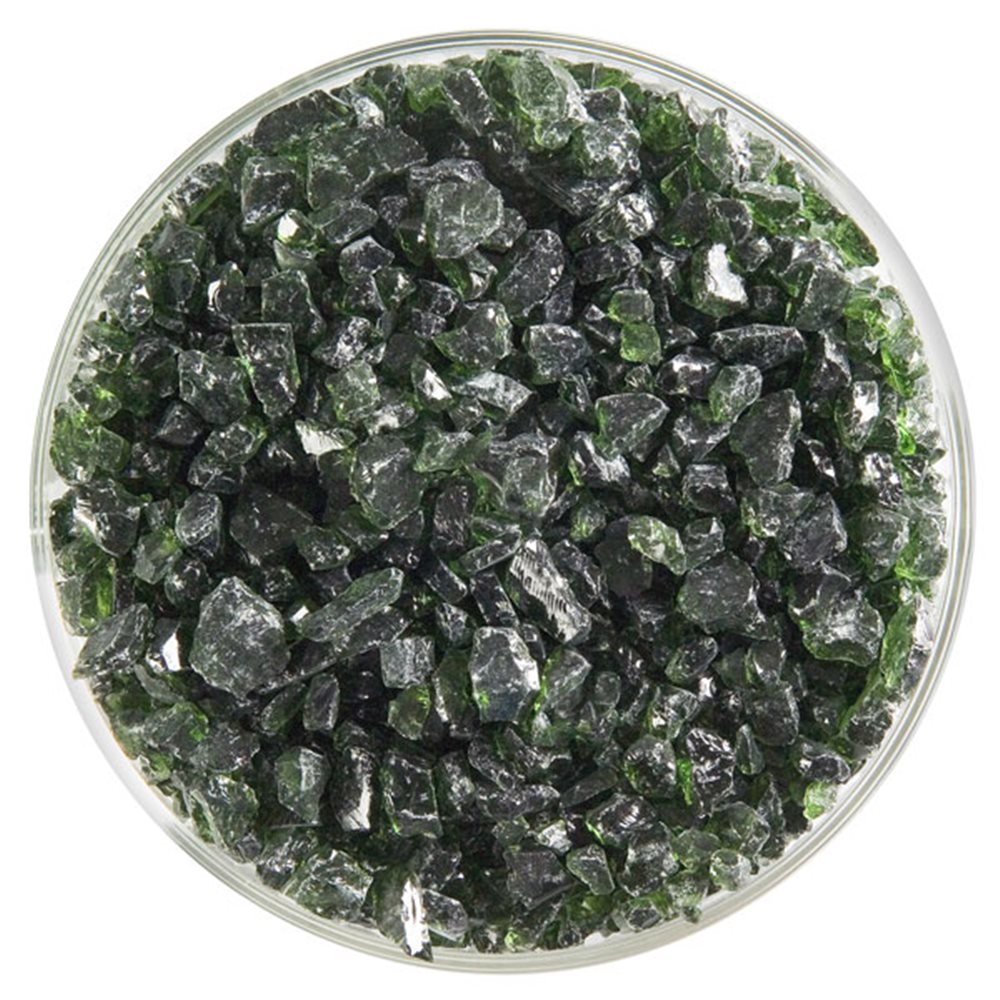 Bullseye Frit - Olive Green - Coarse - 450g - Transparent