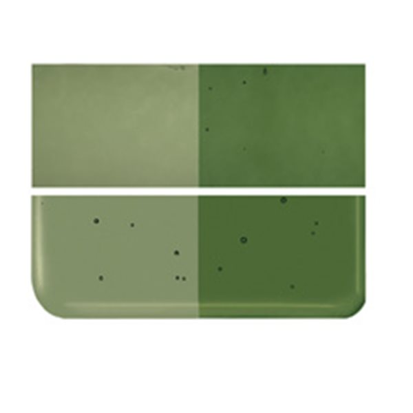 Bullseye Olive Green - Transparent - 2mm - Thin Rolled - Fusing Glas Tafeln