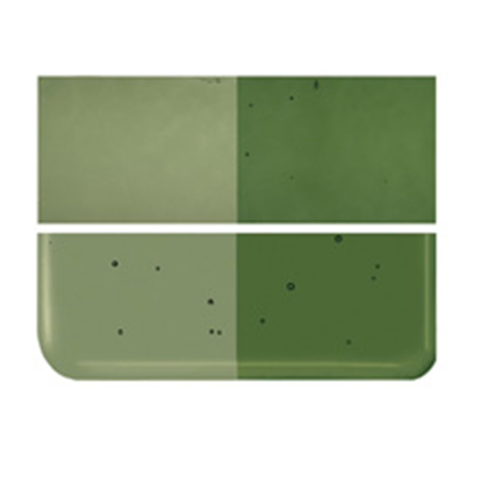 Bullseye Olive Green - Transparent - 2mm - Thin Rolled - Fusible Glass Sheets