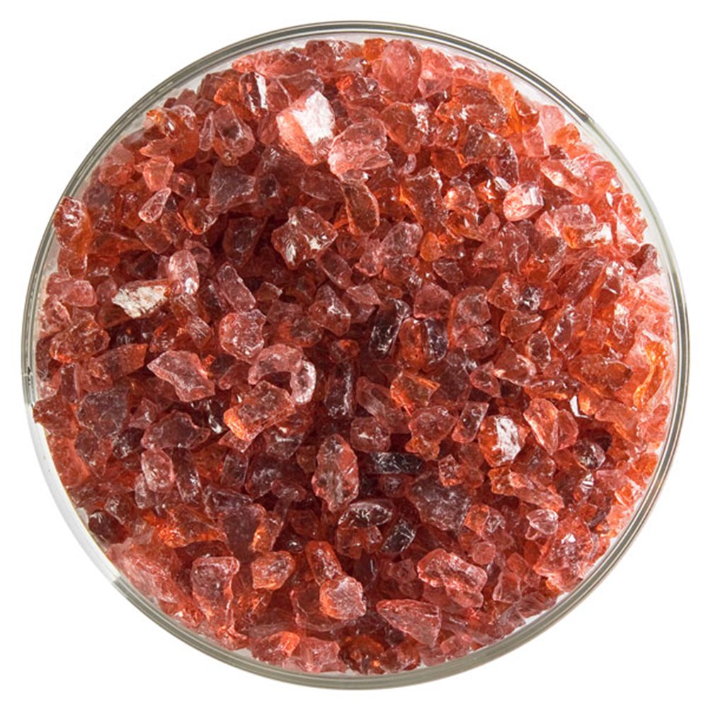 Bullseye Frit - Sunset Coral - Grob - 450g - Transparent