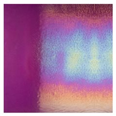 Bullseye Violet Striker - Transparent - Rainbow Iridescent - 2mm - Fusible Glass Sheets