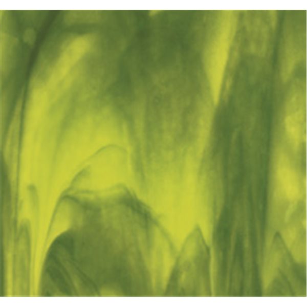 Bullseye Yellow Opal - Deep Forest Green 2 Color Mix - 3mm - Single Rolled - Fusible Glass Sheets