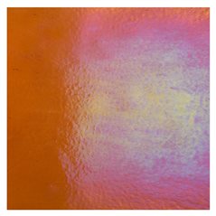 Bullseye Sunset Coral - Transparent - Rainbow Irid - 3mm - Plaque Fusing