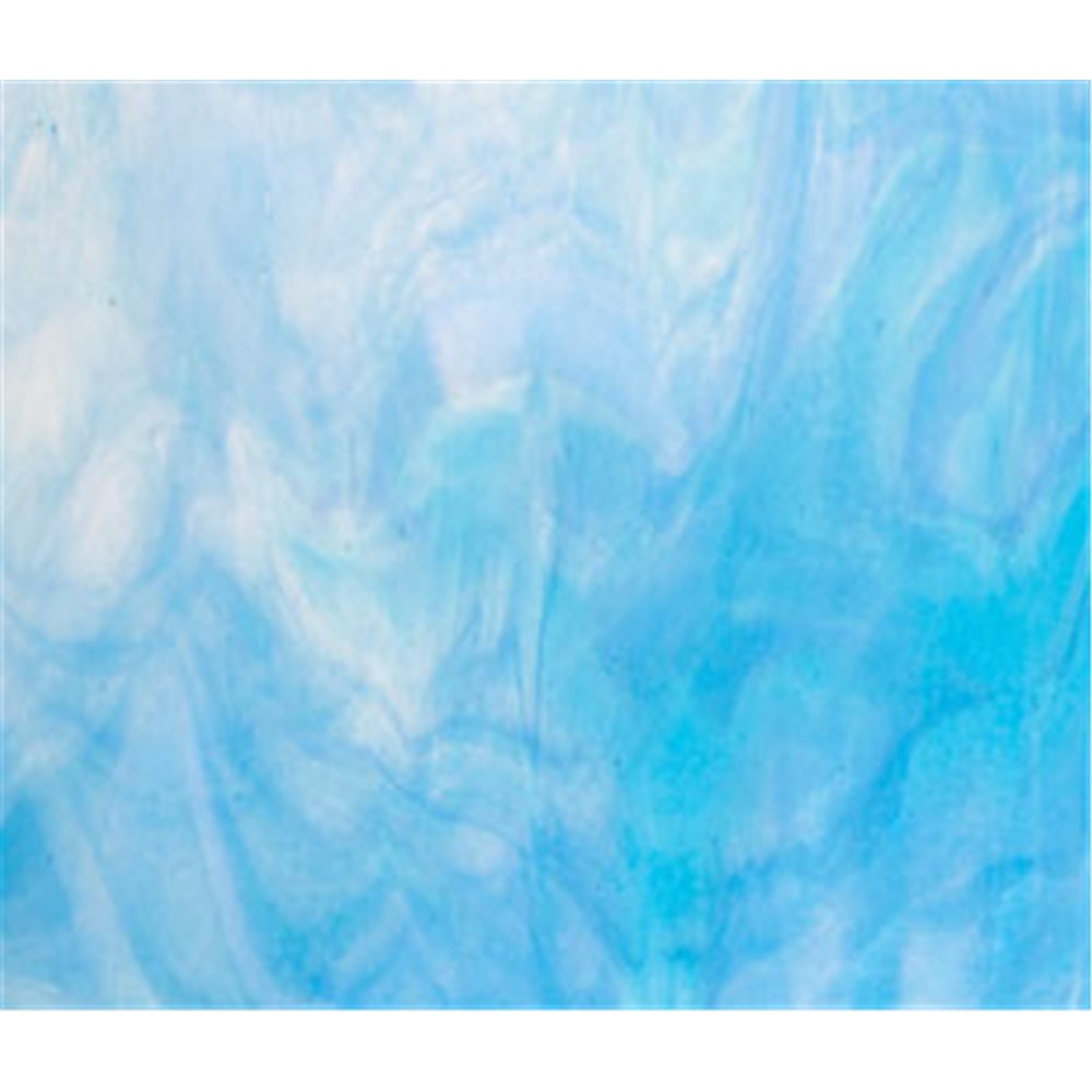Bullseye Clear - Turquoise Blue - White 3 Color Mix - 3mm - Fusible Glass Sheets