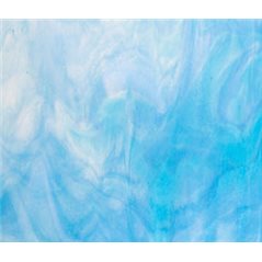 Bullseye Clear - Turquoise Blue - White 3 Color Mix - 3mm - Fusible Glass Sheets