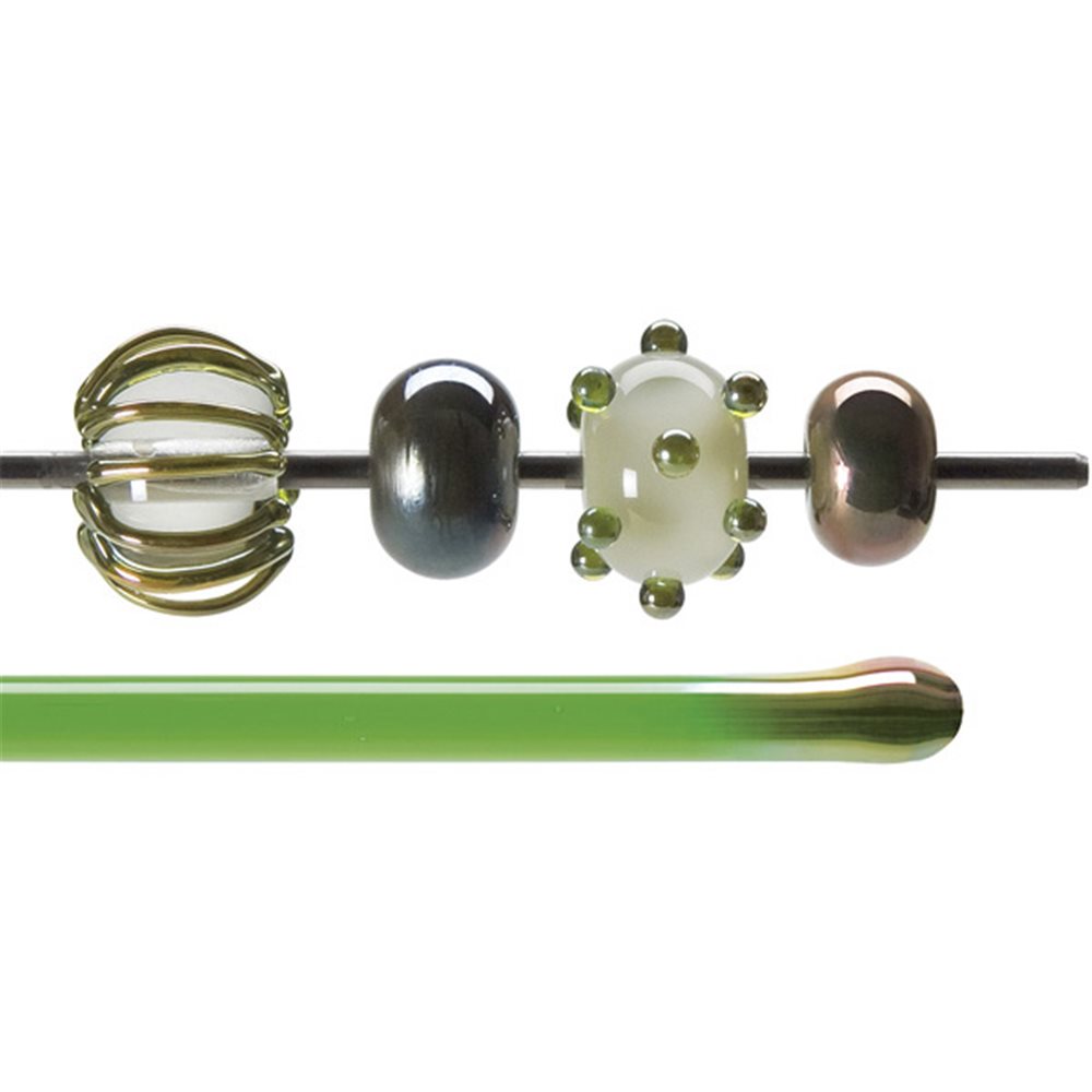 Bullseye Stange - Green Lustre - 4-6mm - Transparent