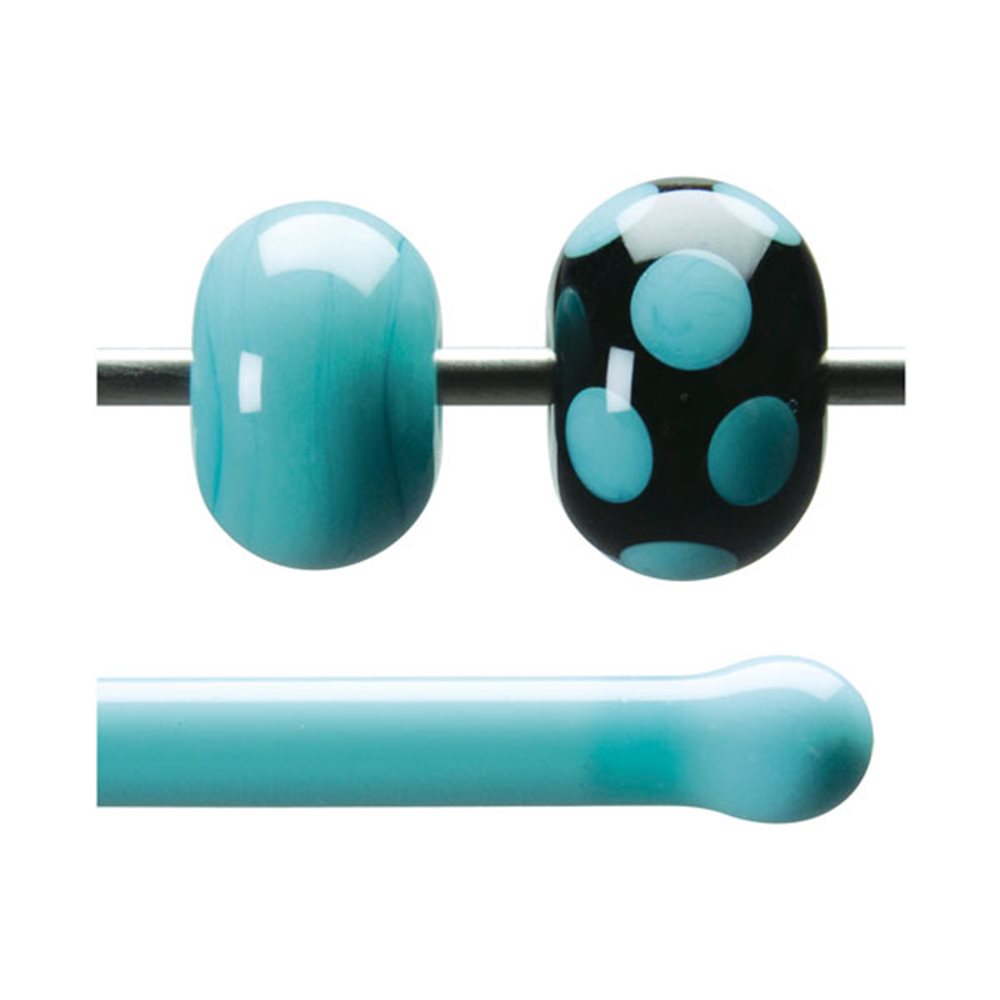 Bullseye Baguette - Turquoise Opaque - 4-6mm - Opalescent