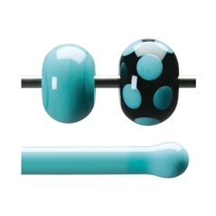 Bullseye Baguette - Turquoise Opaque - 4-6mm - Opalescent