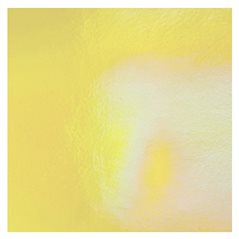 Bullseye Pale Yellow - Transparent - Rainbow Iridescent - 3mm - Fusible Glass Sheets