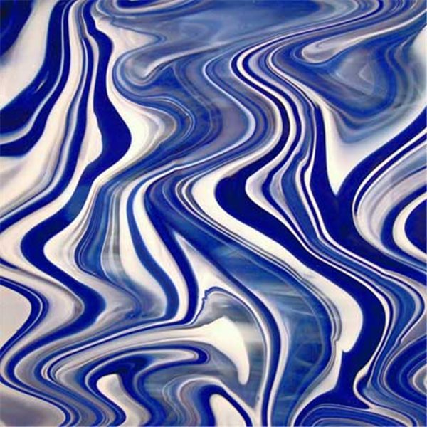 Spectrum Blue White Clear - Baroque - 3mm - Non-Fusible Glass Sheets