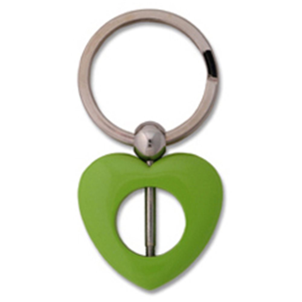 Keychain Bead - Heart - Green