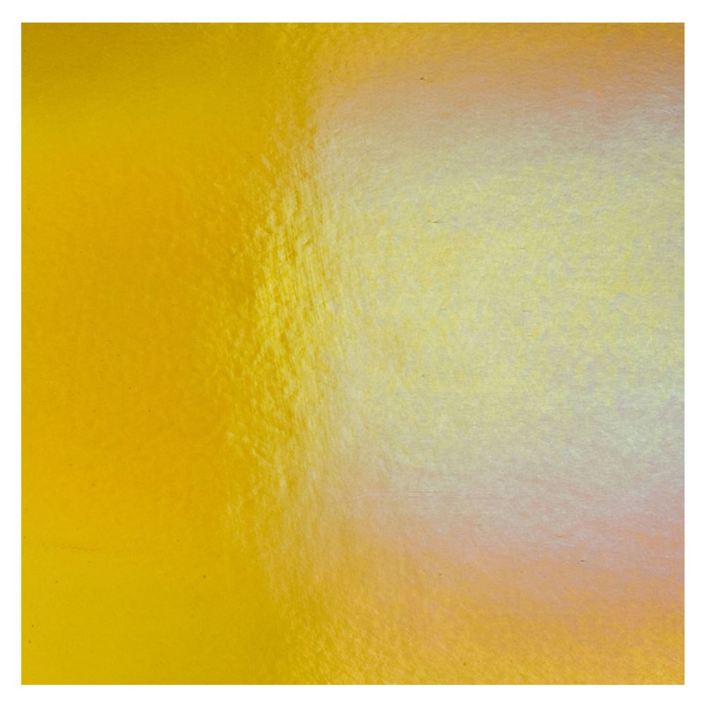Bullseye Medium Amber - Transparent - Rainbow Iridescent - 2mm - Fusible Sheet Glass