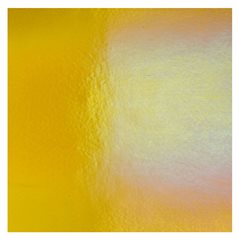 Bullseye Medium Amber - Transparent - Rainbow Iridescent - 2mm - Fusible Sheet Glass