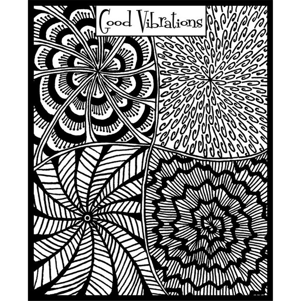 Rubber Stamp Mat - Good Vibrations - 10x12.5cm