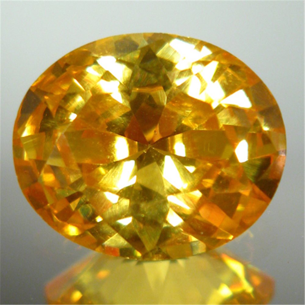 Cubic Zirconia - Yellow - Oval - 9x7mm - 1pc