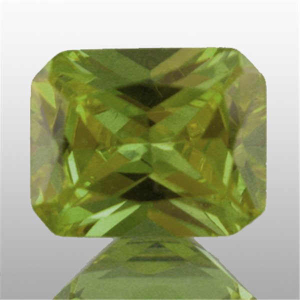 Cubic Zirconia - Peridot - Emerald - 9x7mm - 1pc