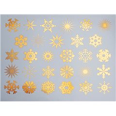 Decal - Small Snowflakes - Gold - 14x10 cm