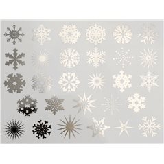Decal - Small Snowflakes - Platinum - 14x10 cm