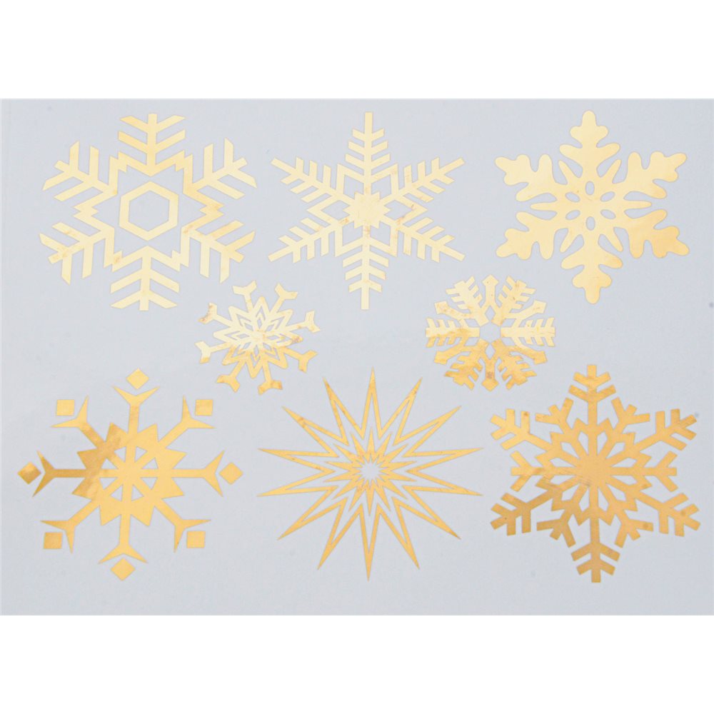 Decal - Large Snowflakes - Gold - 14x10 cm