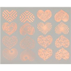 Decal - Hearts - Copper - 14x10 cm