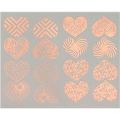 Decal - Hearts - Copper - 14x10 cm