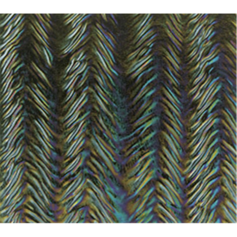 Bullseye Black - Opalescent - Herringbone Ripple Irid - 3mm - Plaque Fusing