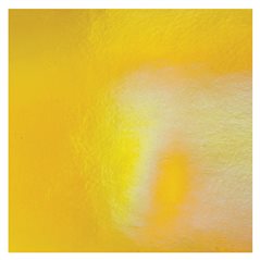 Bullseye Marigold Yellow - Transparent - Rainbow Iridescent - 2mm - Thin Rolled - Fusible Glass Sheets